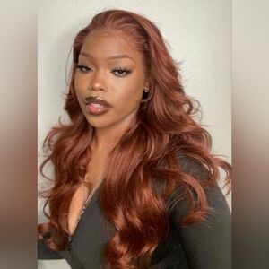 Dark Auburn/Dark Brown, 12A 100%Human Hair Lace Front